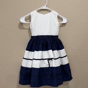 Joan Calabrese Kids Dress in Navy and White